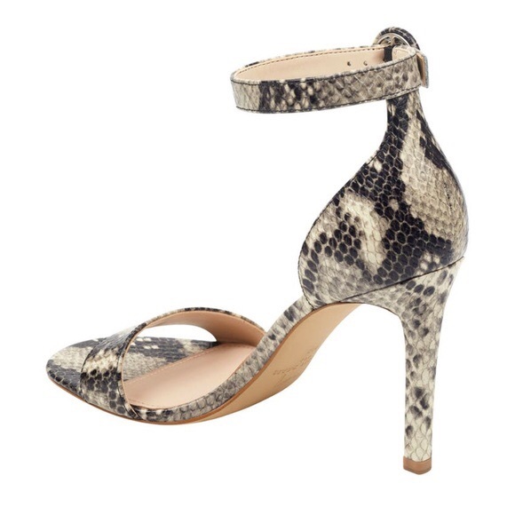 Marc Fisher Kora Snakeskin Ankle Strap Sandal heel - Picture 3 of 4